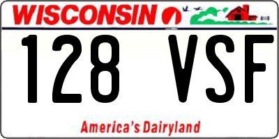 WI license plate 128VSF
