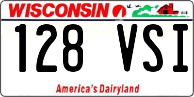 WI license plate 128VSI