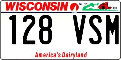 WI license plate 128VSM