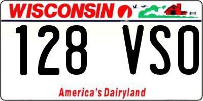 WI license plate 128VSO