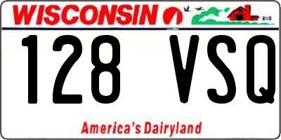 WI license plate 128VSQ
