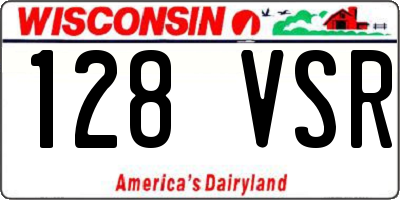 WI license plate 128VSR
