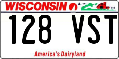 WI license plate 128VST
