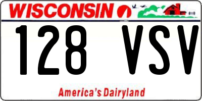 WI license plate 128VSV