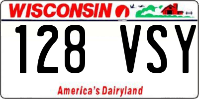 WI license plate 128VSY