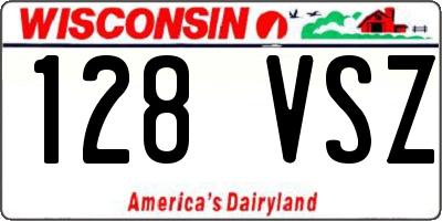 WI license plate 128VSZ