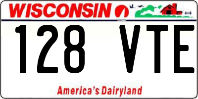 WI license plate 128VTE