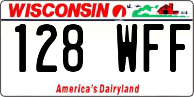 WI license plate 128WFF