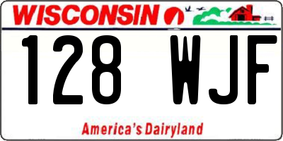 WI license plate 128WJF