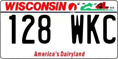 WI license plate 128WKC