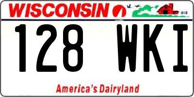 WI license plate 128WKI