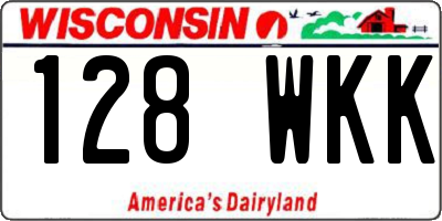 WI license plate 128WKK