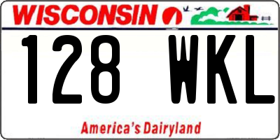 WI license plate 128WKL