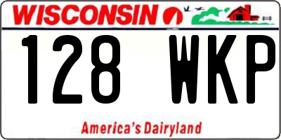 WI license plate 128WKP