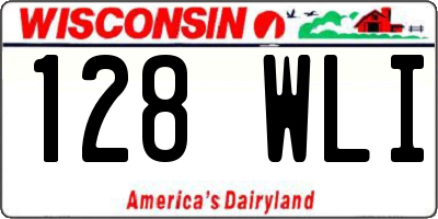 WI license plate 128WLI