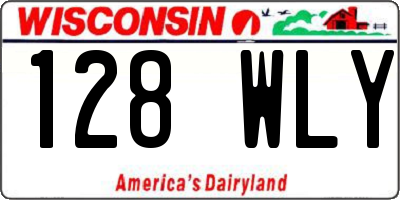WI license plate 128WLY