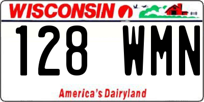WI license plate 128WMN