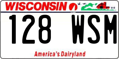WI license plate 128WSM