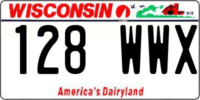 WI license plate 128WWX