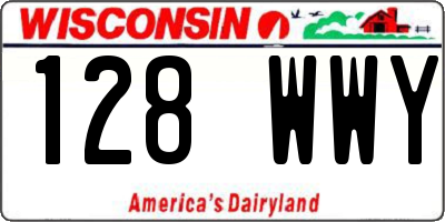 WI license plate 128WWY