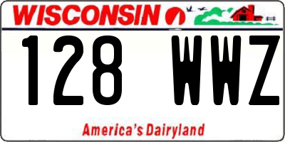 WI license plate 128WWZ