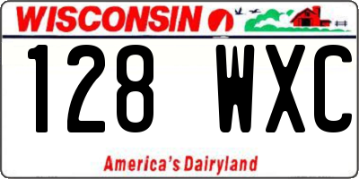WI license plate 128WXC