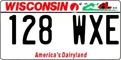 WI license plate 128WXE