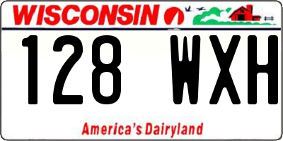 WI license plate 128WXH