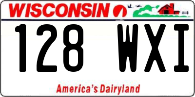 WI license plate 128WXI