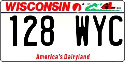 WI license plate 128WYC