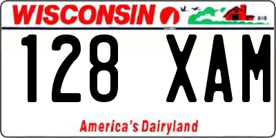 WI license plate 128XAM