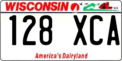 WI license plate 128XCA
