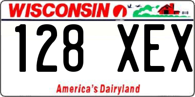 WI license plate 128XEX