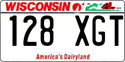 WI license plate 128XGT