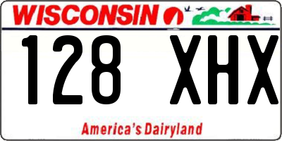 WI license plate 128XHX