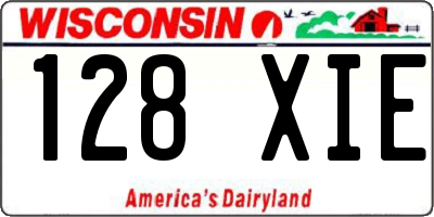 WI license plate 128XIE