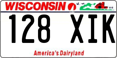 WI license plate 128XIK