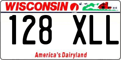 WI license plate 128XLL
