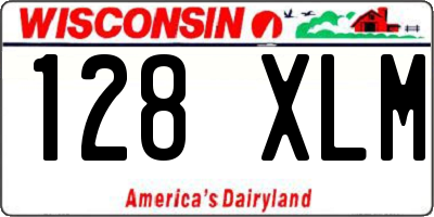 WI license plate 128XLM