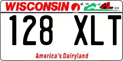 WI license plate 128XLT