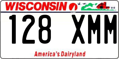 WI license plate 128XMM