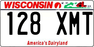 WI license plate 128XMT