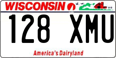 WI license plate 128XMU