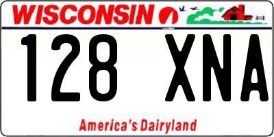 WI license plate 128XNA