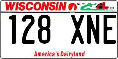 WI license plate 128XNE