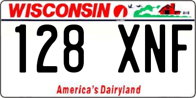 WI license plate 128XNF