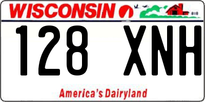 WI license plate 128XNH
