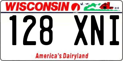 WI license plate 128XNI