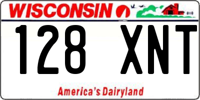 WI license plate 128XNT