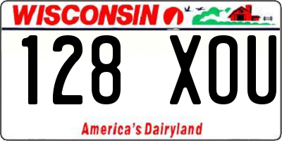 WI license plate 128XOU